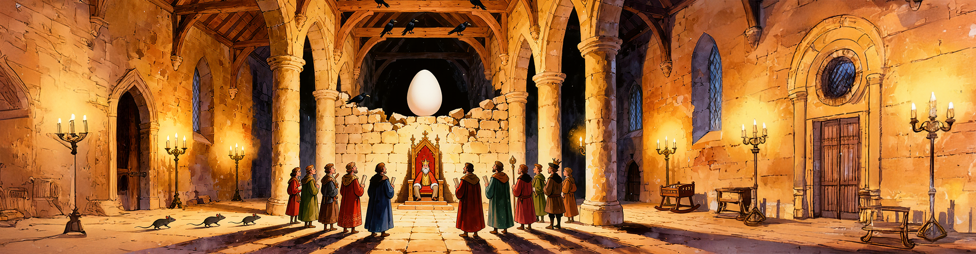 A dark, atmospheric illustration evoking the hidden histories behind nursery rhymes